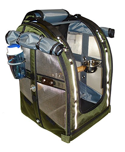 Airline Approved Bird Carriers- Celltei Pak-o-Bird - Olive color with Stainless Steel mesh - Medium Size