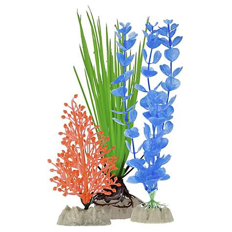 GloFish Multi-Pack 1 Small and 2 Large Aquarium Plants