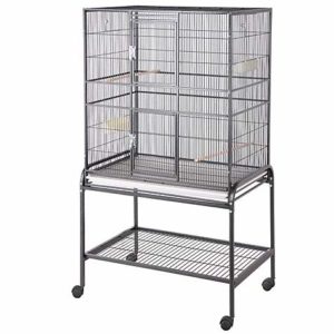 HQ Black Aviary Flight Cage with Stand