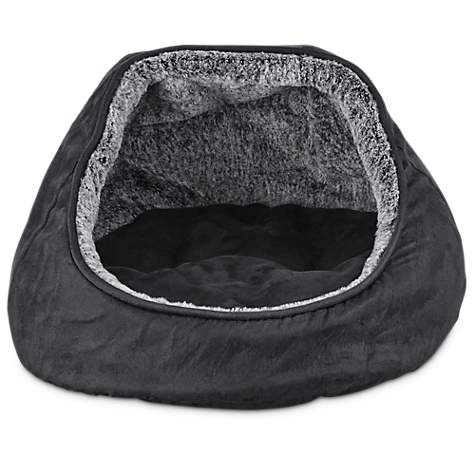 Harmony Hooded Dome Cat Bed in Dark Grey