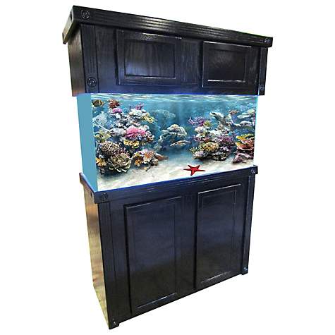 How Much Does a 90 Gallon Fish Tank Weigh - R&J Enterprises 48x18 Black Oak Empire 36 inch Tall Reef Cabinet - for 75 90 and 110 Glass Aquariums