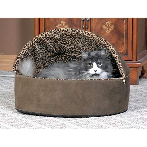 Best Cat Bed for Older Cats - K&H Mocha Leopard Thermo-Kitty Bed Deluxe Heated Cat Bed