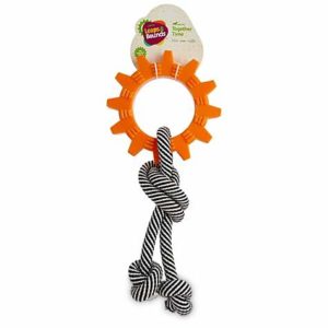 Leaps & Bounds Cog Rings With Rope Dog Toy