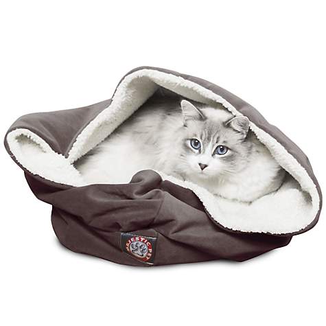Majestic Pet Chocolate Suede Burrow Bed
