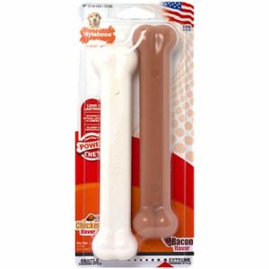 Nylabone Dura Chew Twin Pack Bacon & Chicken Flavored Dog Chews, Large