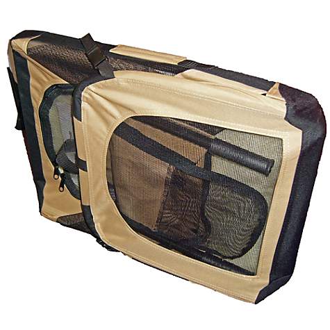 Pet Life Folding Zippered 360 Degree Vista View House Pet Crate in Khaki 3