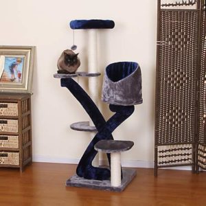 PetPals Group Huggy Blue And Grey Five Level Cat Tree