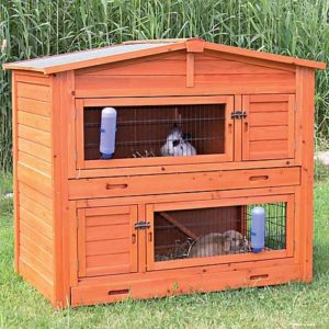 Trixie Natura Two Story Peaked Roof Rabbit Hutch