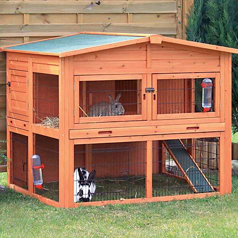Trixie Natura XL Two Story Rabbit Hutch with Outdoor Run