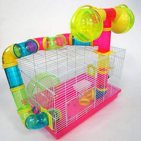 What do Hamsters Need in their Cage - YML Pink Tubed Hamster Cage